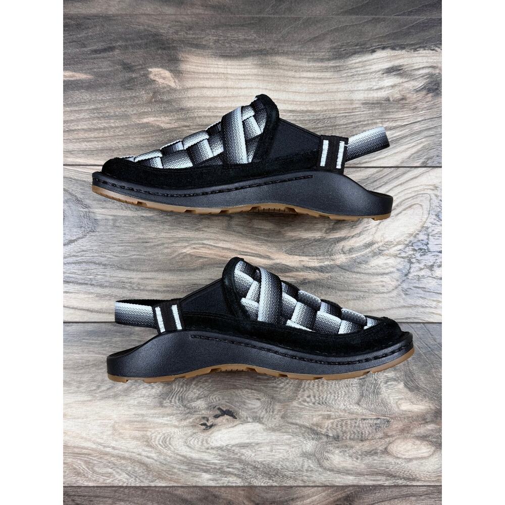 NIB Chaco W9 Canyon Woven Clogs Fade Black White Suede Jacquard Polyester - Picture 6 of 11
